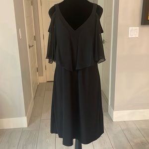 Prelude Little Black Dress w/ sheer fluttered detail in front.  Size 14